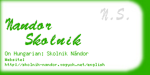 nandor skolnik business card