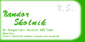 nandor skolnik business card